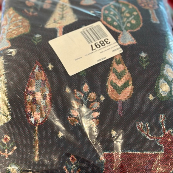 Andy Woodland Throw Blanket deers & trees - Picture 6 of 6